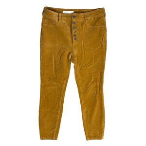 Pilcro High-Rise Skinny Pants Corduroy Mustard Yellow Size 29 Exposed Button Fly